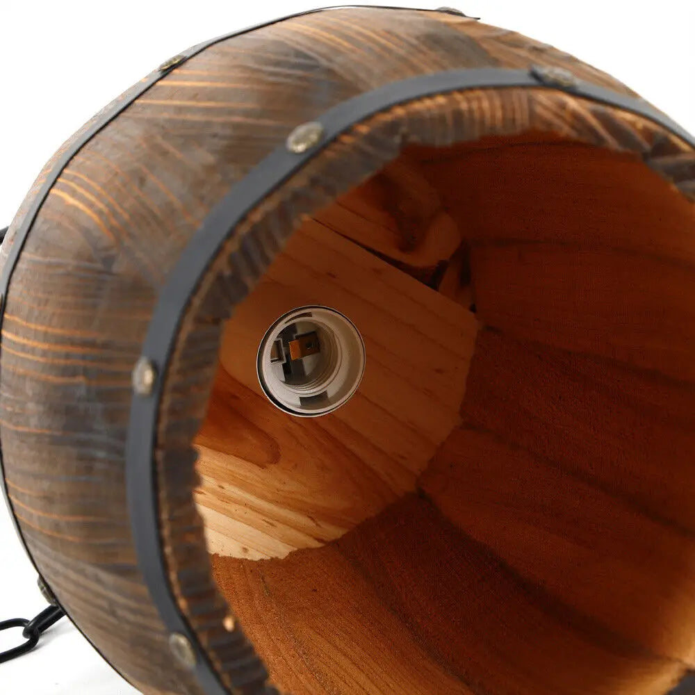Hanging Vintage Wine Barrel Light Rustic Ceiling Lamp