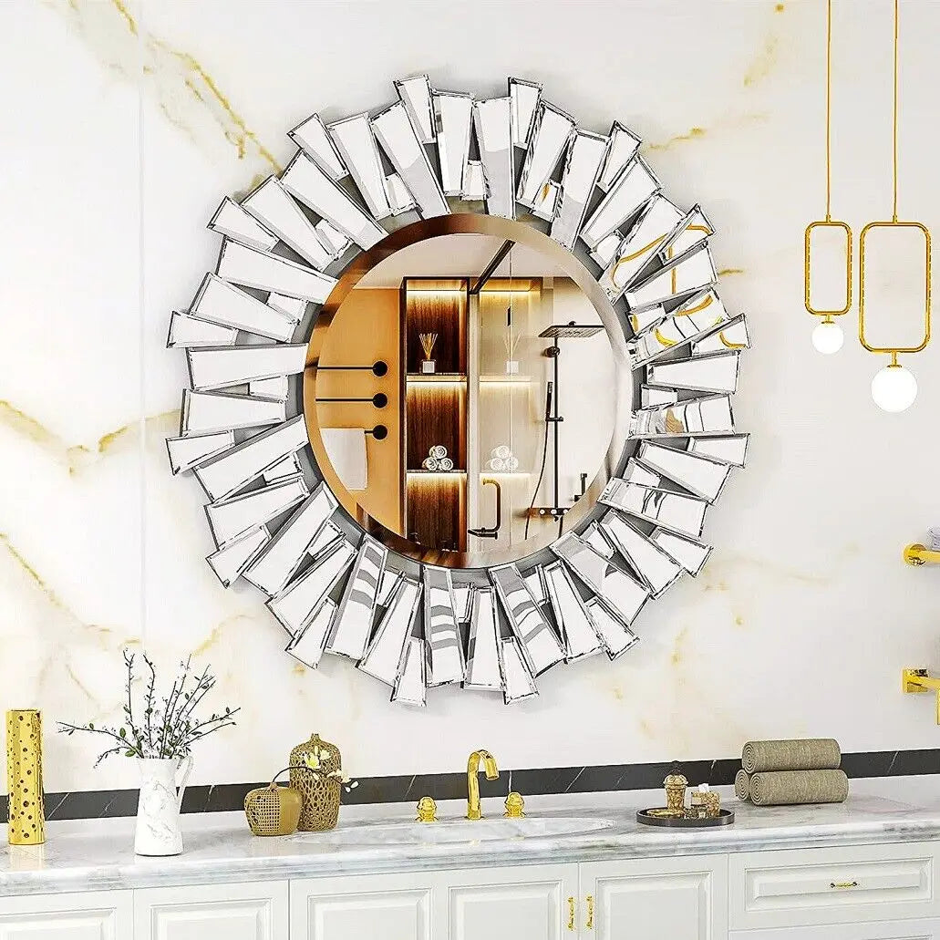 LUVODI Starburst Round Wall Mirror