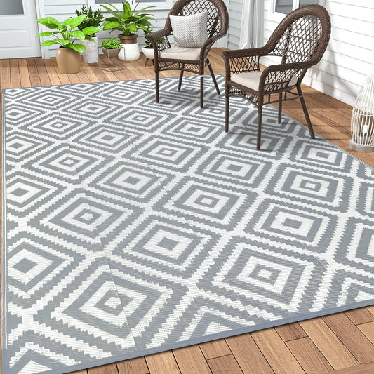 Outdoor Reversible Plastic Straw Rug Waterproof Patio Carpet RV Mat