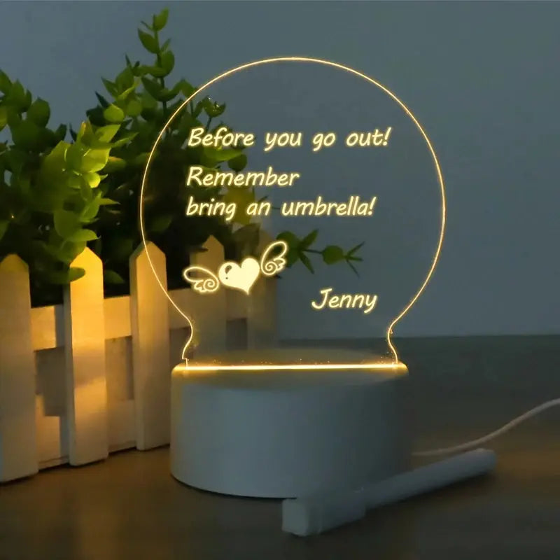 Led Luminous Message Board USB Light Desk Lamp Creative Gift
