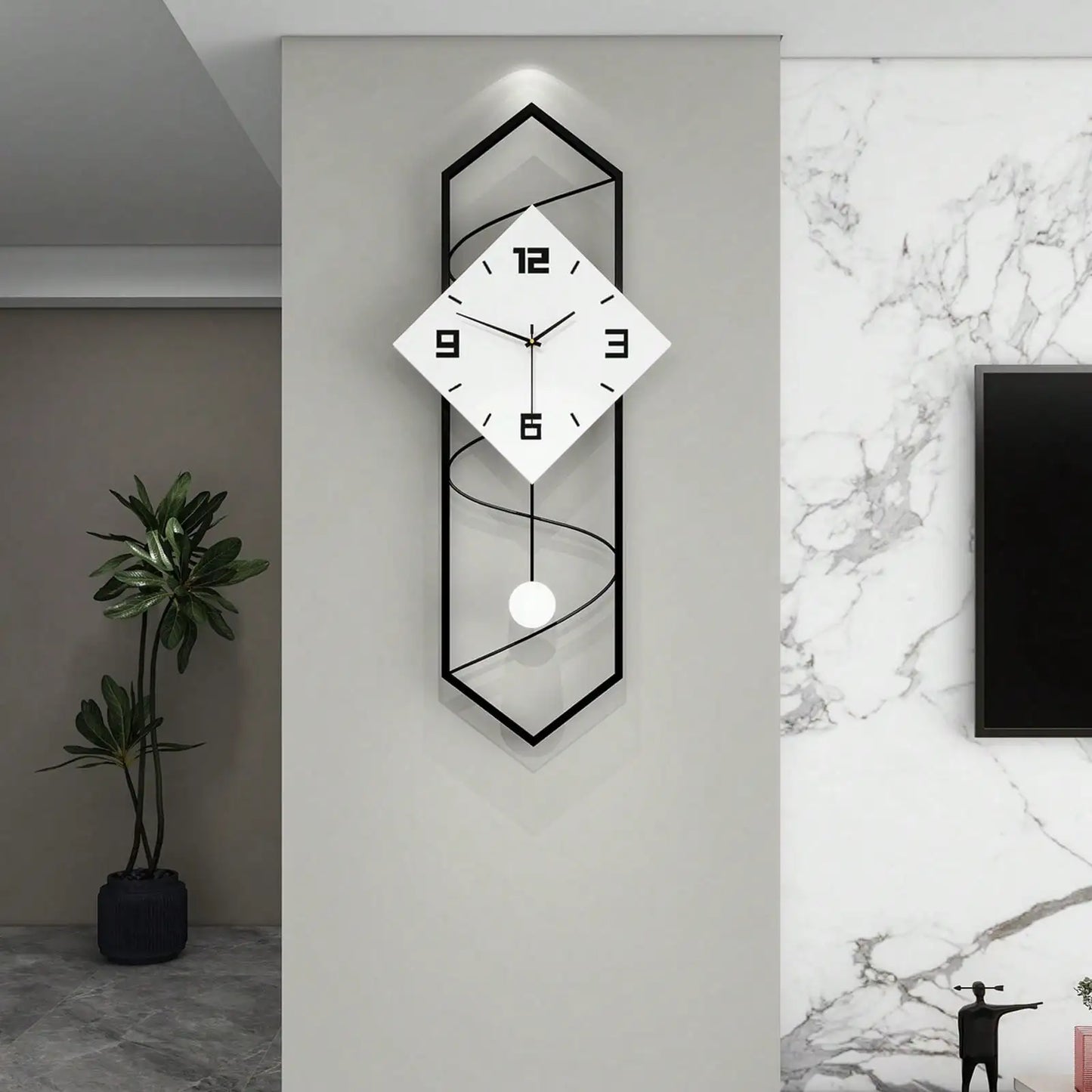 Decorative Modern Wall Clock Quartz Movement Silent Battery Operated