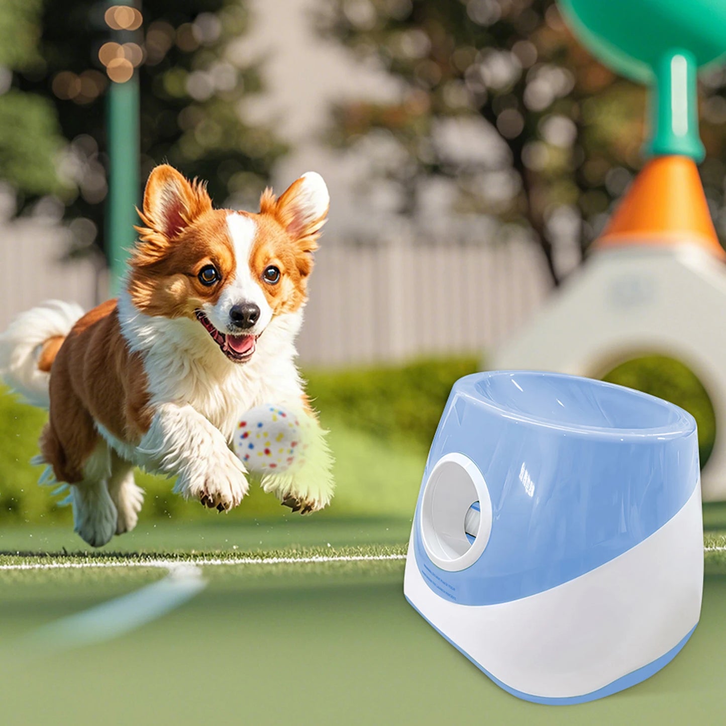 Automatic Ball Launcher For Small Breeds With 3 Tennis Balls