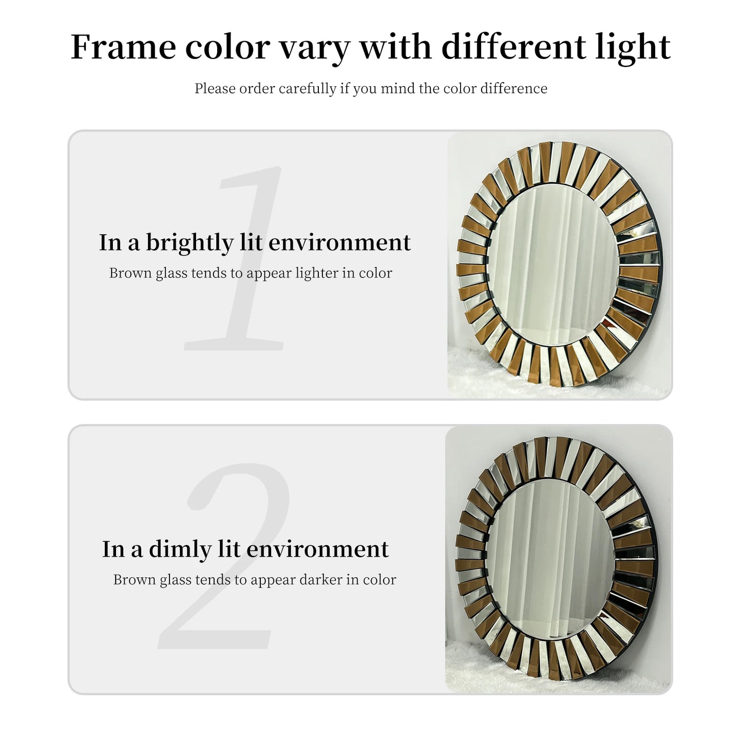 Round Starburst Wall Mirror Decorative Accent For Living Spaces