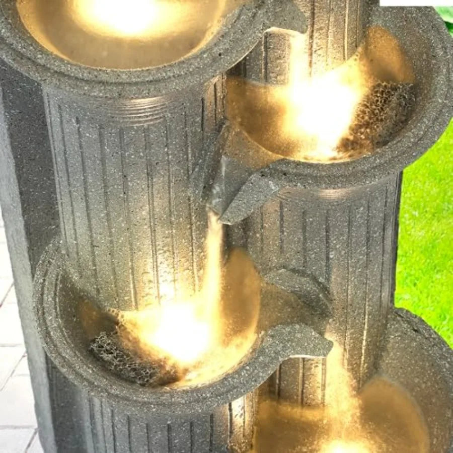 Five Tier Outdoor Indoor Water Fountain With LED Lights