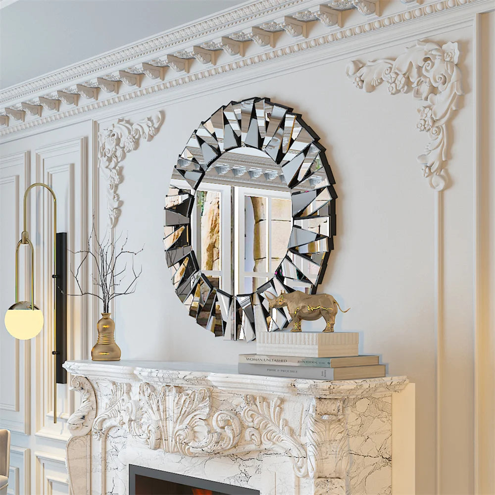 LUVODI Starburst Round Wall Mirror