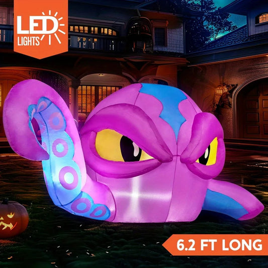 Halloween Inflatable Octopus Head Window Decor For Outdoor Display