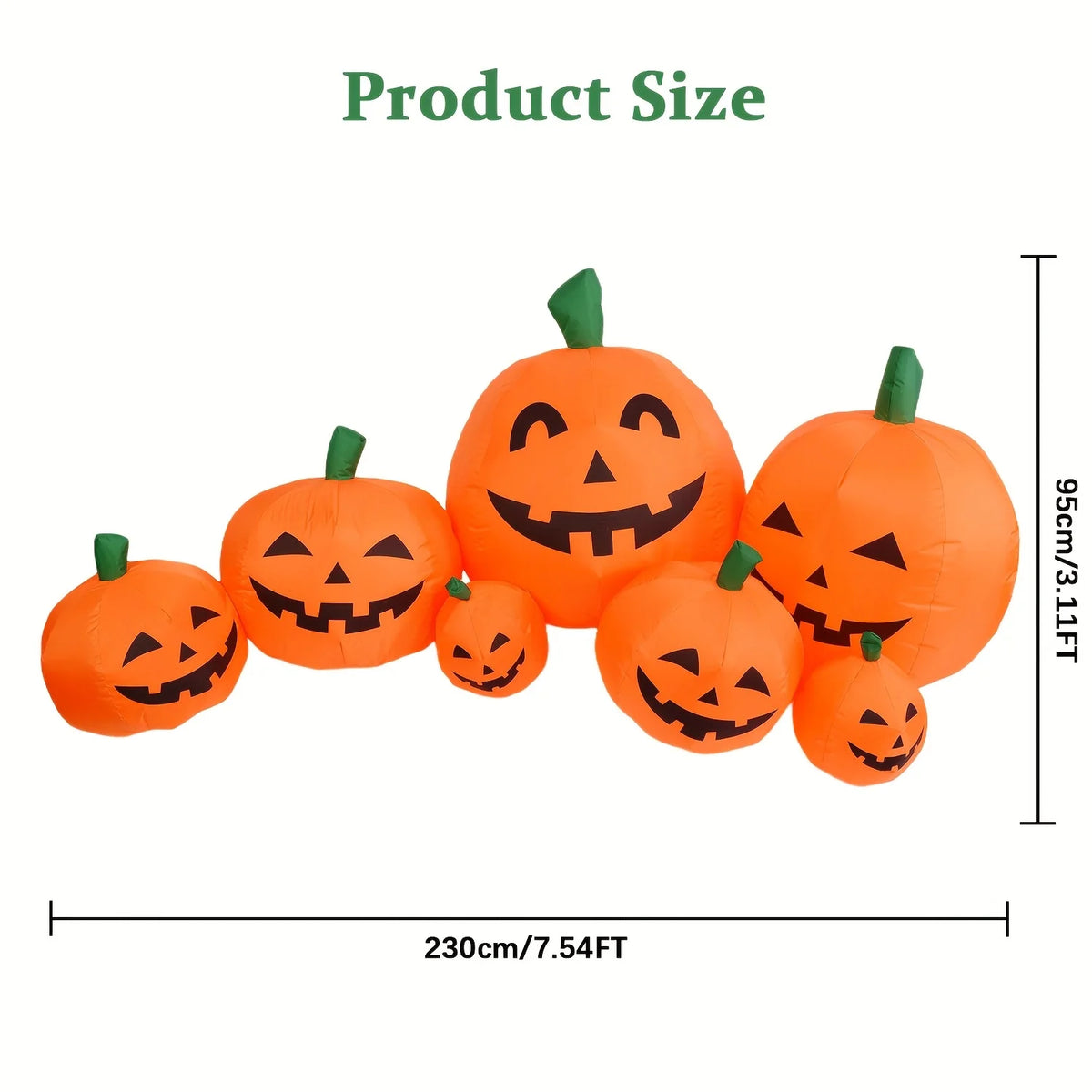 Halloween Inflatable Pumpkin Patch With Bright LED Yard Decor
