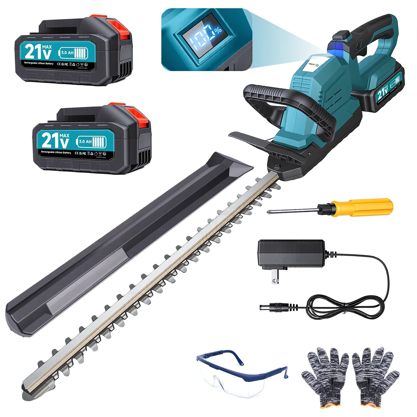 XYSD Cordless Hedge Trimmer With Battery And 180 Degree Rotatable Head
