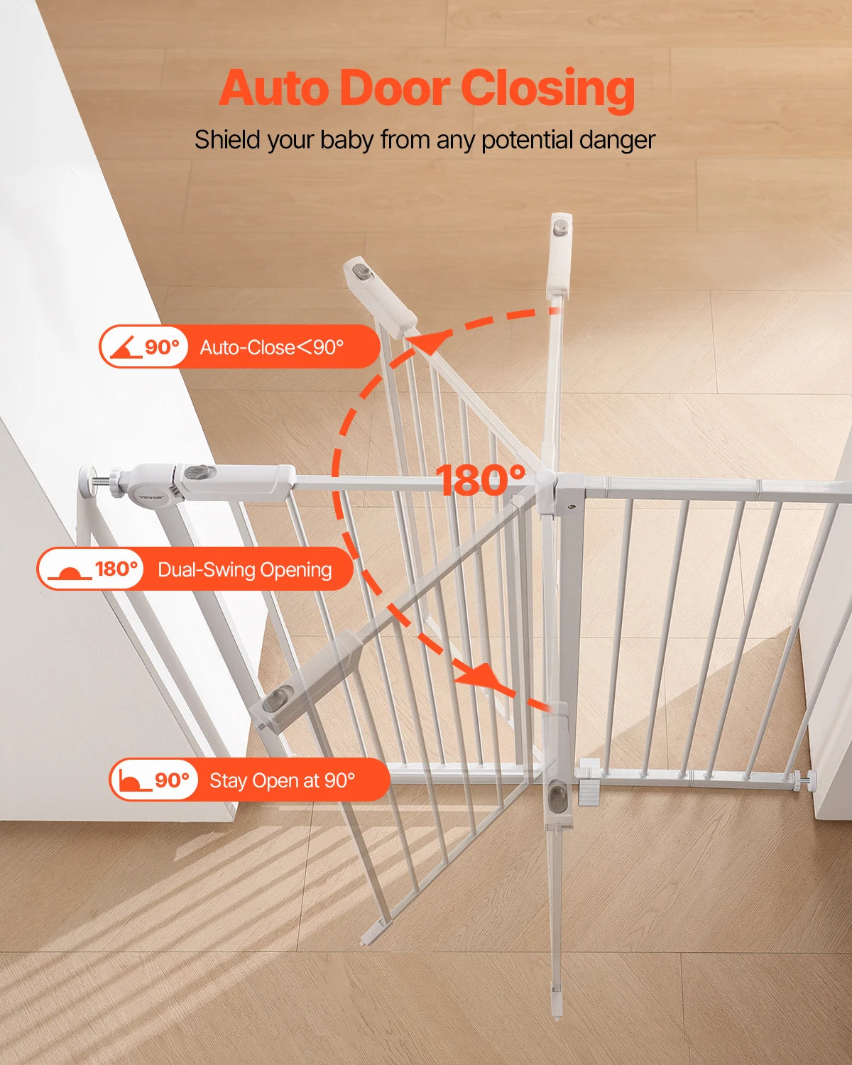 SucceBuy Pressure Mount Baby Gate Child Pet Safety