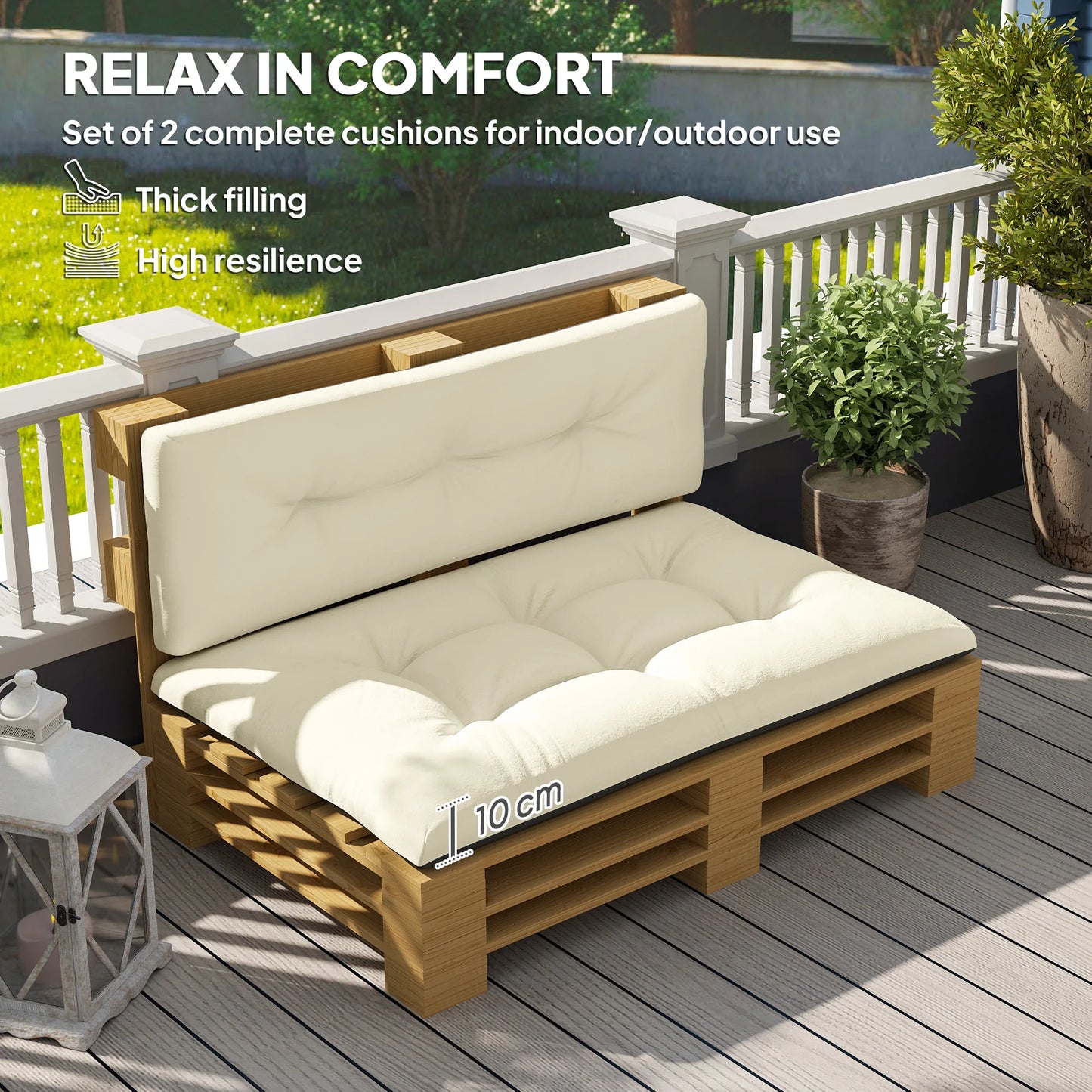 Two Seat Pallet Cushions For Outdoor Patio Sofa Furniture