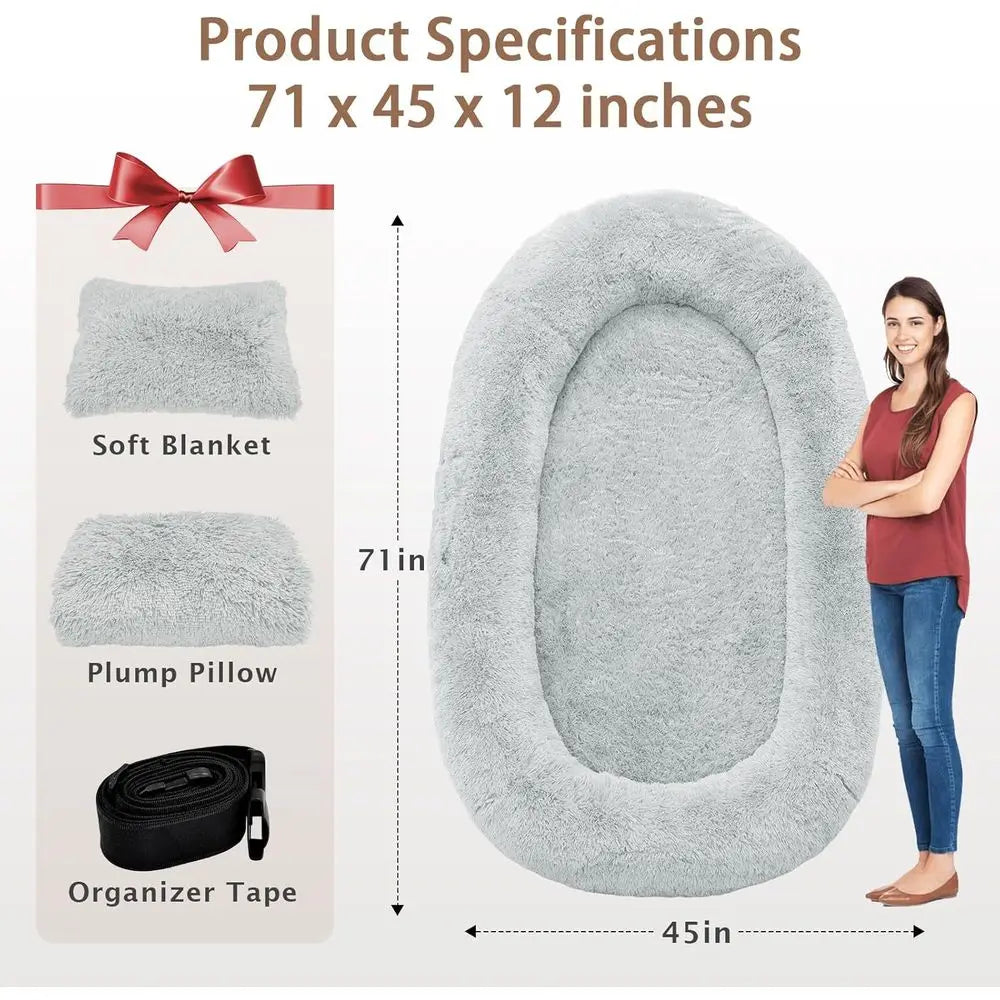 Memory Foam Dog Bed With Pillow And Strap
