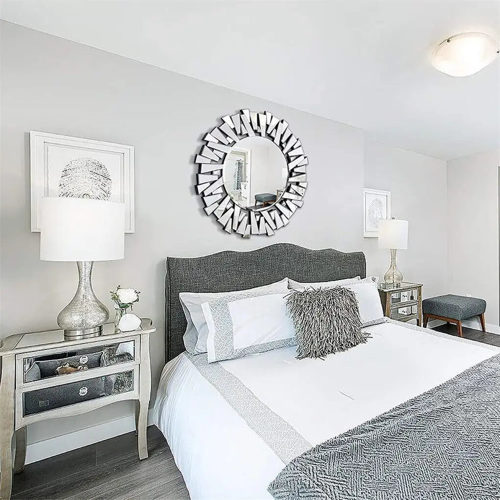 LUVODI Starburst Round Wall Mirror