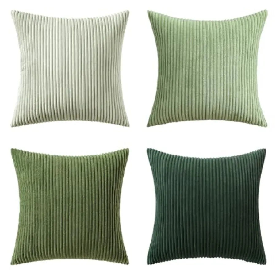 Boho Farmhouse Throw Pillow Covers Set Of 4 Corduroy Cushions