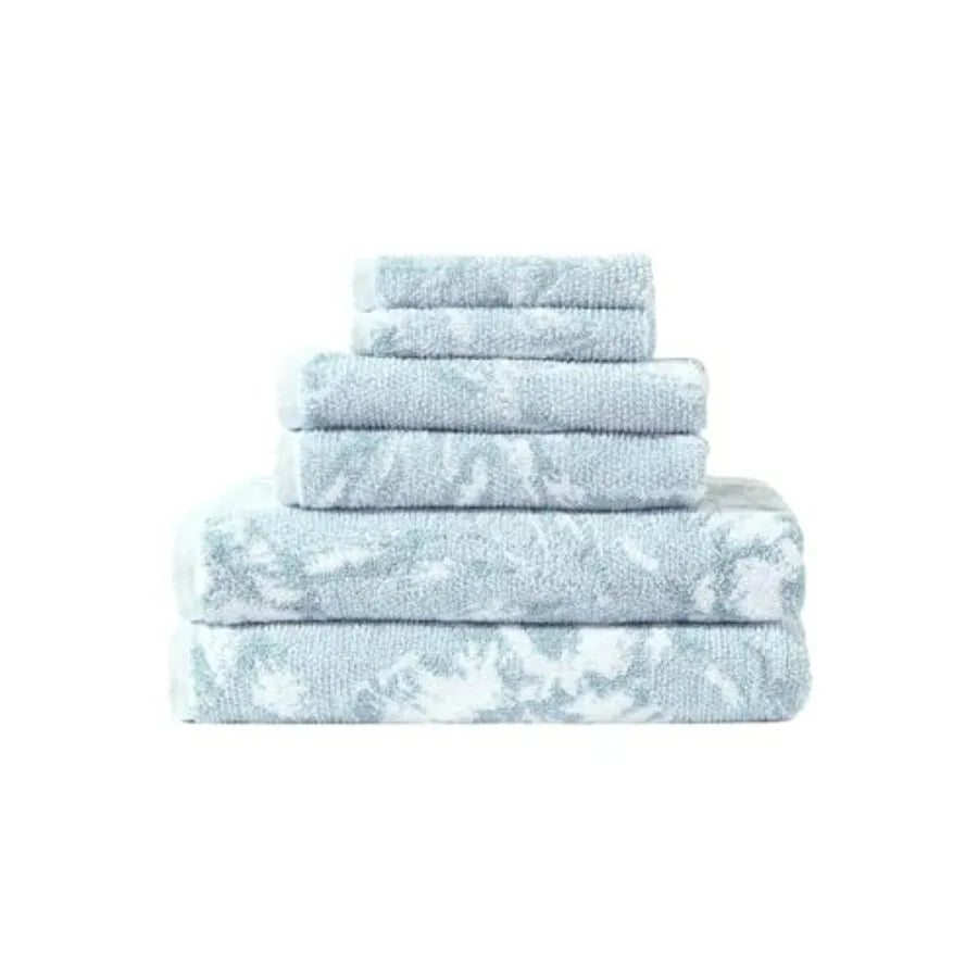 100 Cotton Bath Towels Set Soft Absorbent Yarn Dyed