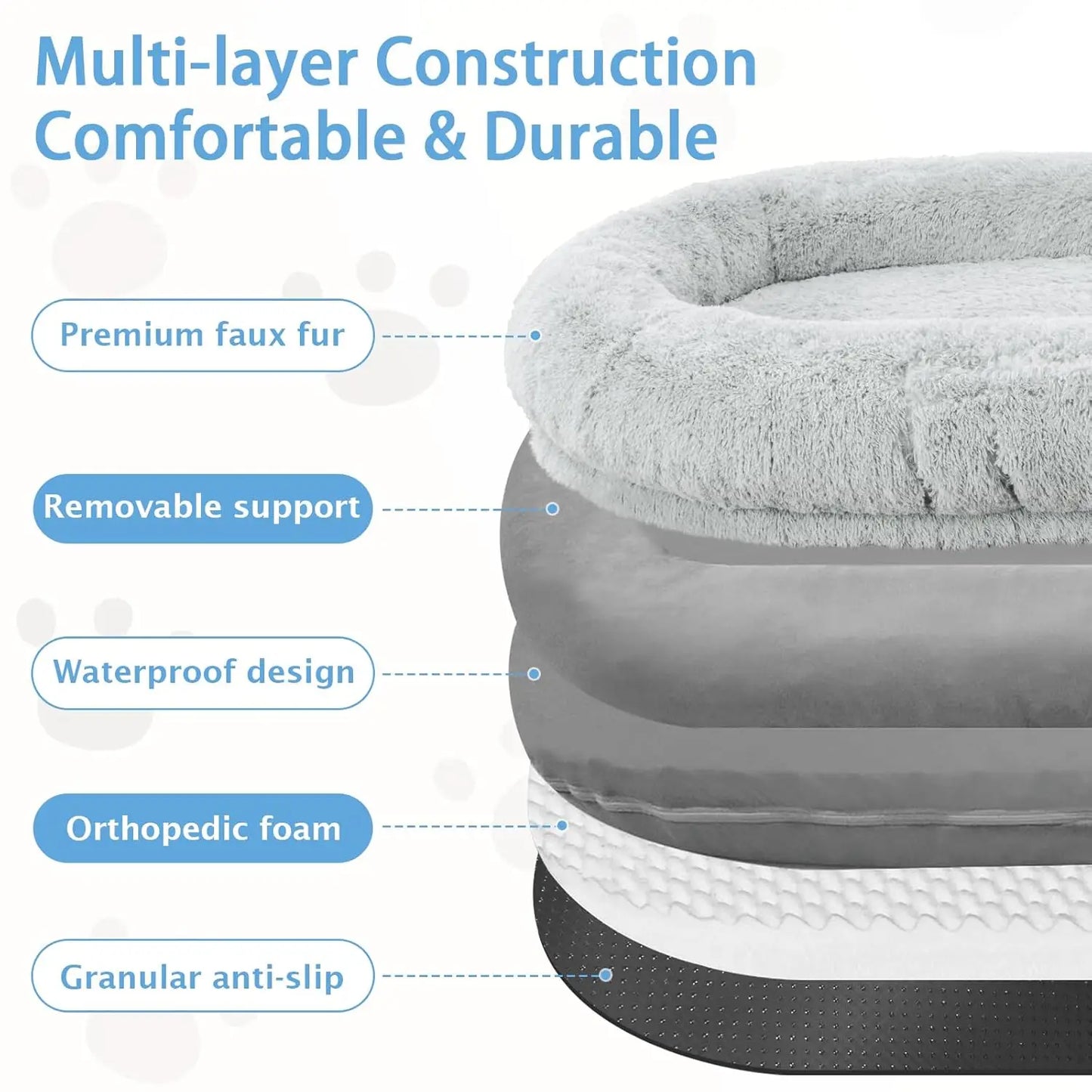 People And Dog Bed Memory Foam For Pets Premium Cozy