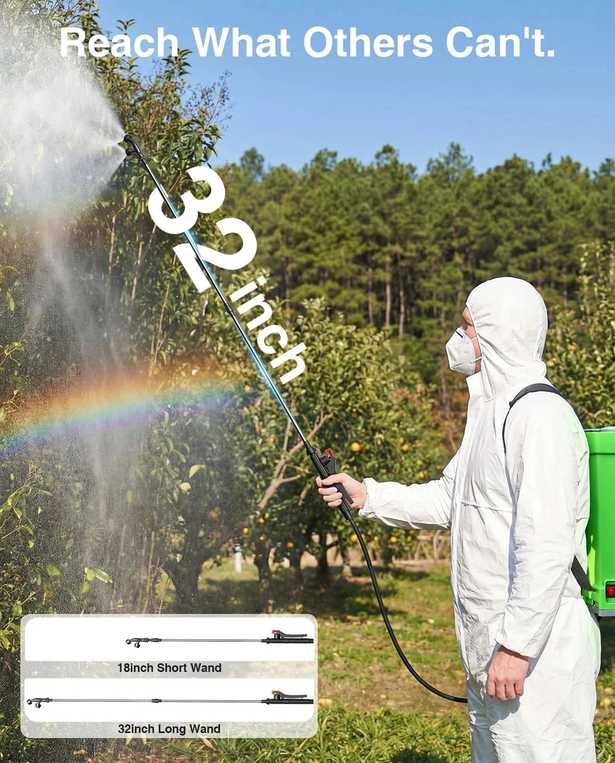 TaskStar Cordless Backpack Sprayer For Pesticides With Dual 2000mAh Batteries