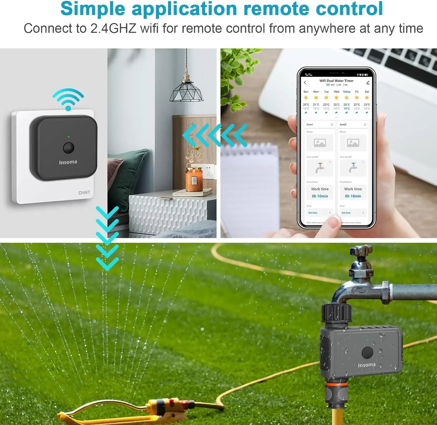 INSOMA WiFi Automatic Sprinkler Timer for Smart Irrigation Alexa
