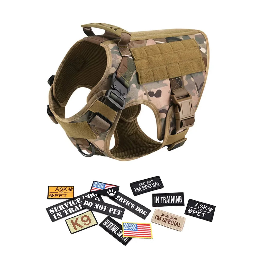 Military Tactical Dog Harness Vest Set For Malinois Training