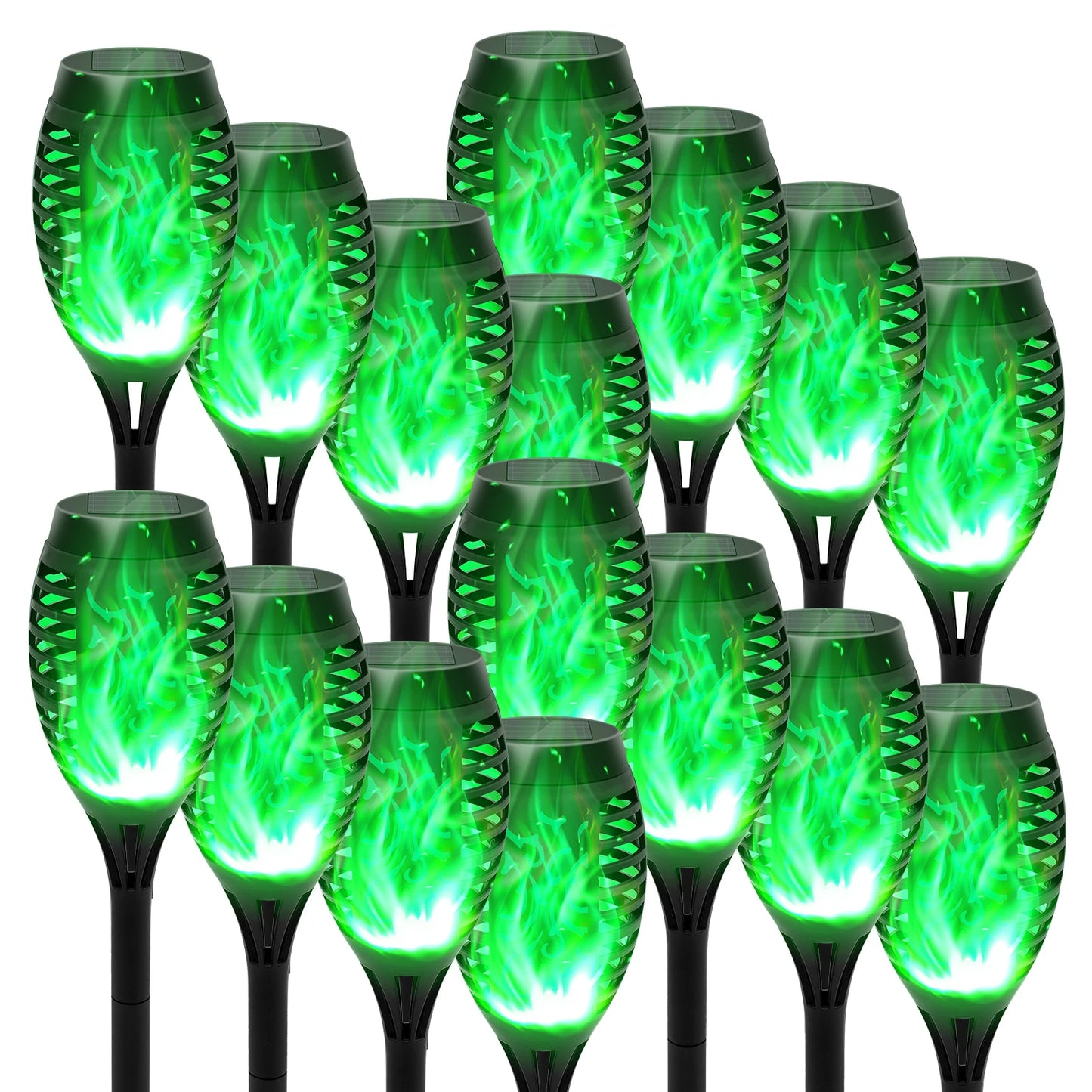 12 LED Solar Flame Torch Lights Outdoor Garden Decoration Waterproof