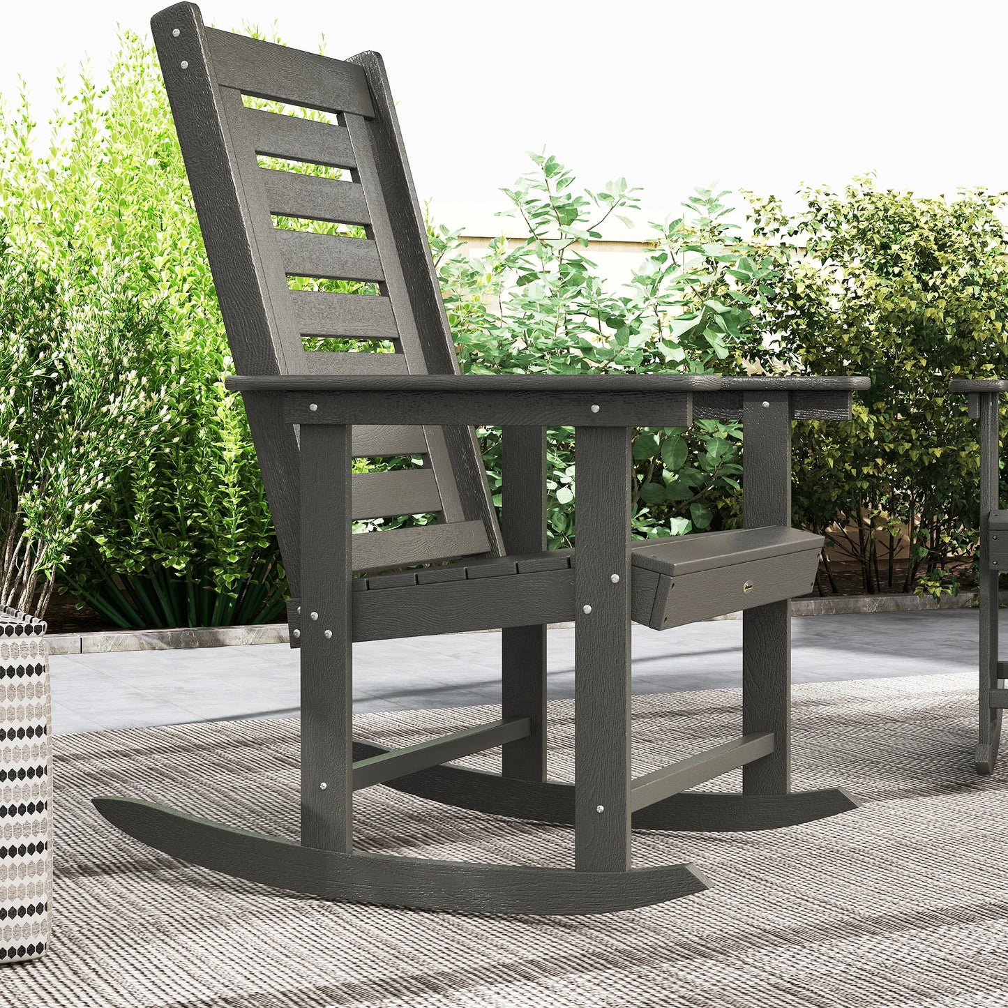 Outdoor Rocking Chairs Set HDPE High Back Patio Rockers
