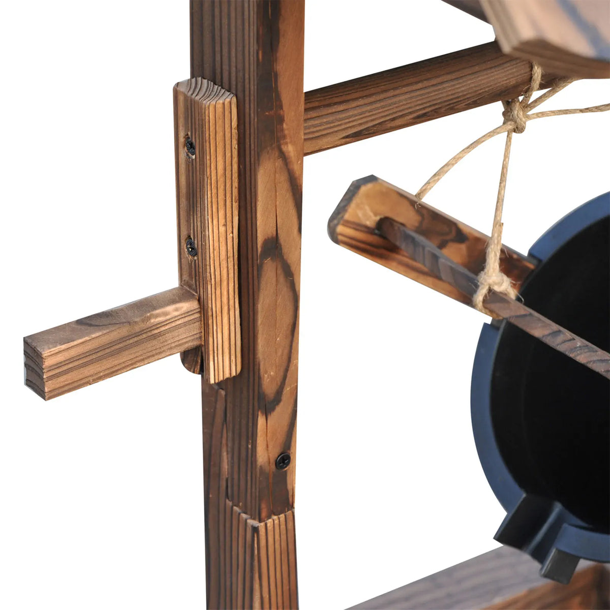 Outsunny Wooden Wishing Well Outdoor Electric Water Fountain With Pump