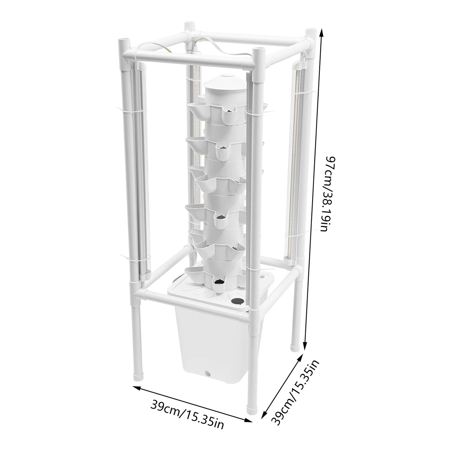 6-Tier Hydroponics Vertical Kit With 30 Planting Holes LED