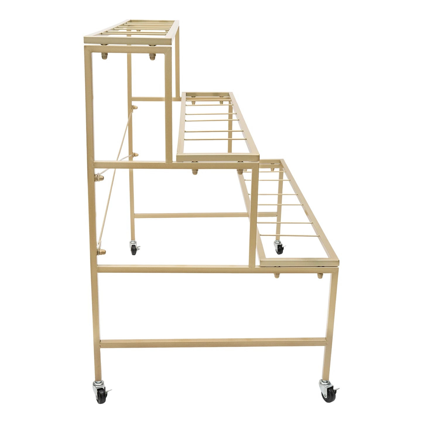 CNCEST Flower Display Stand With 12 Buckets 3-Tier Cart