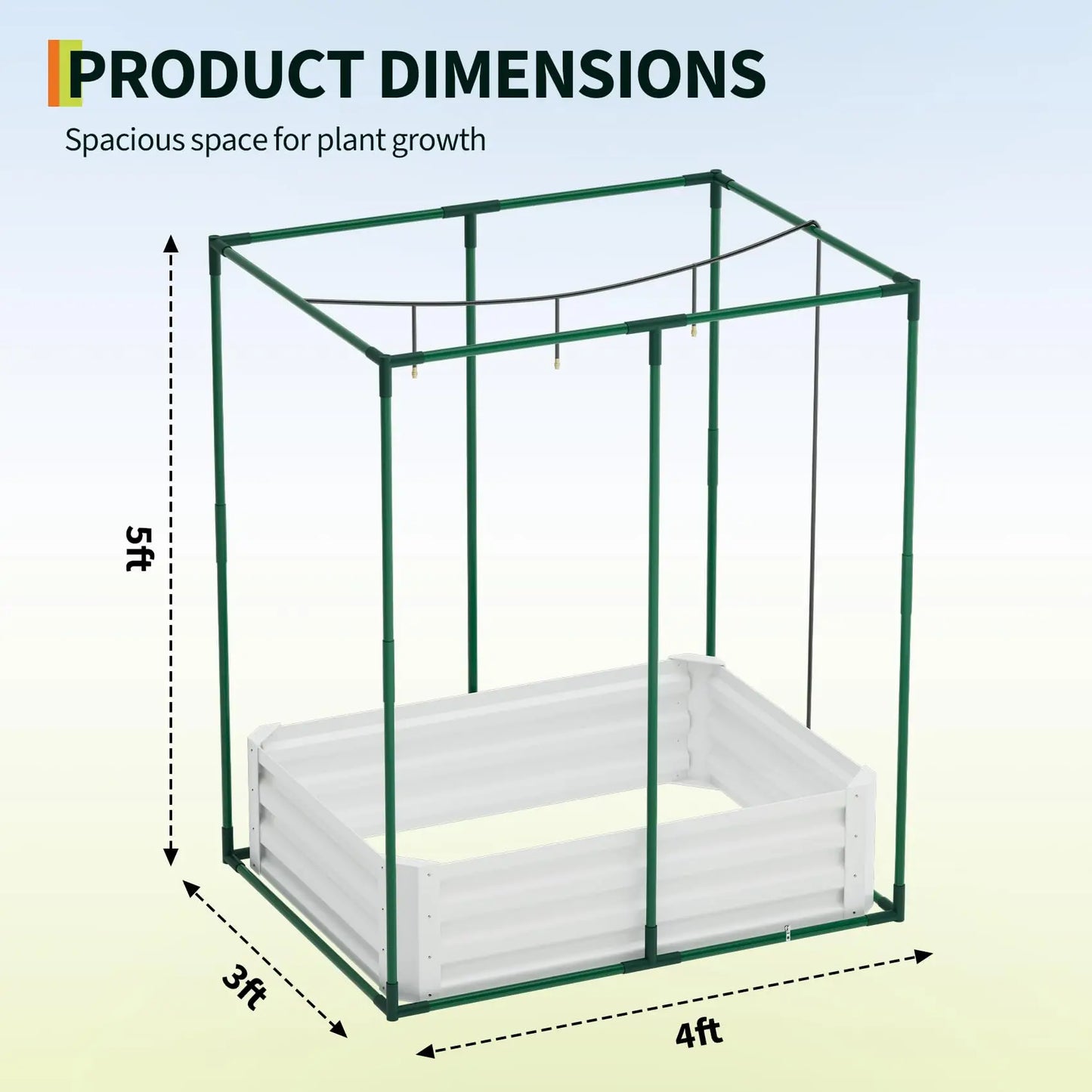 HiMISS 3in1 Raised Garden Bed Kit Metal Planter Box