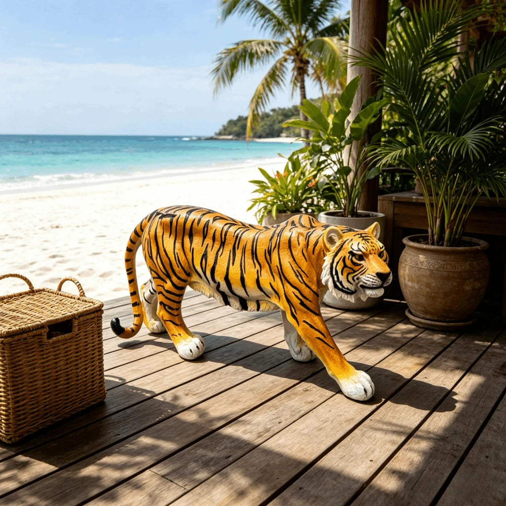 Resin Tiger Garden Statue Outdoor Decorative Sculpture For Home Yard