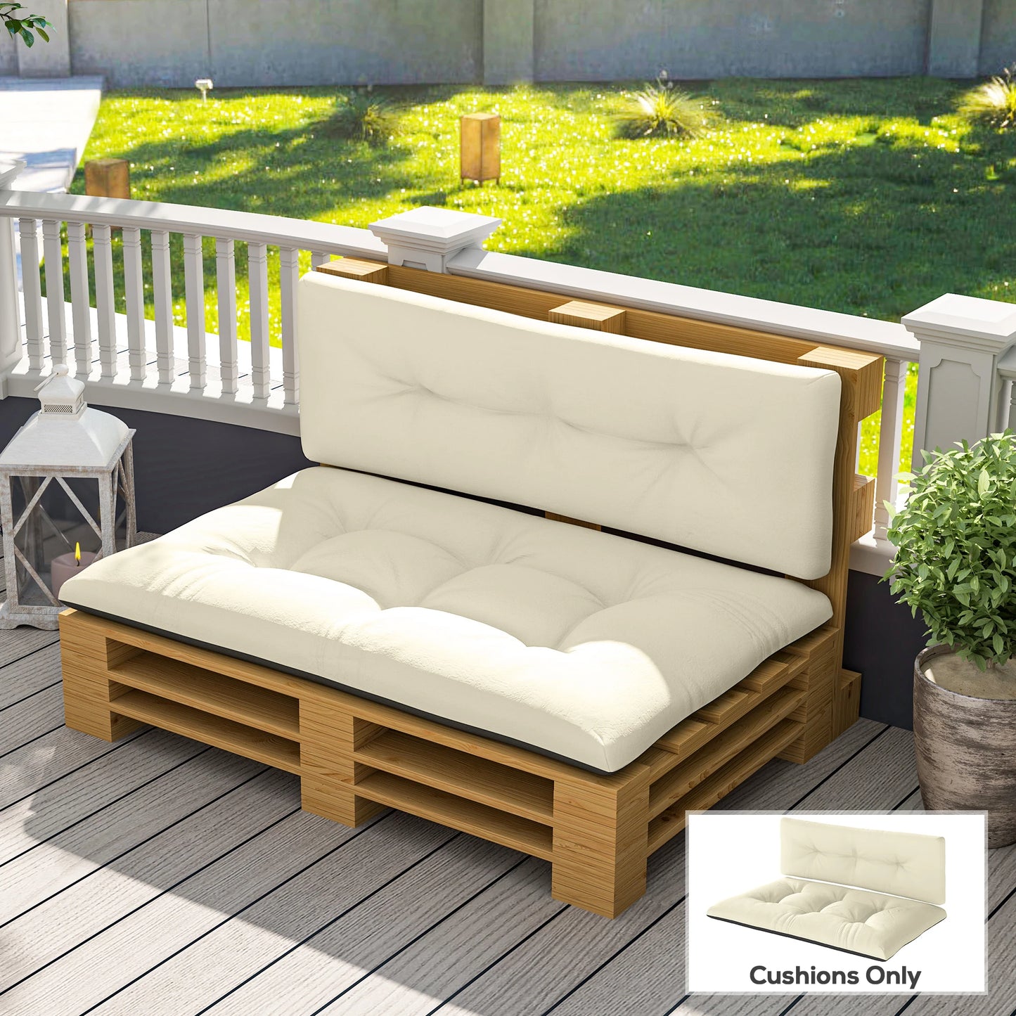 Two Seat Pallet Cushions For Outdoor Patio Sofa Furniture