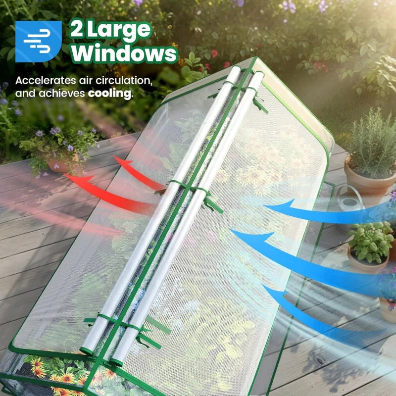 Galvanized Raised Garden Bed With Cover Outdoor Planter Box Grow Bed