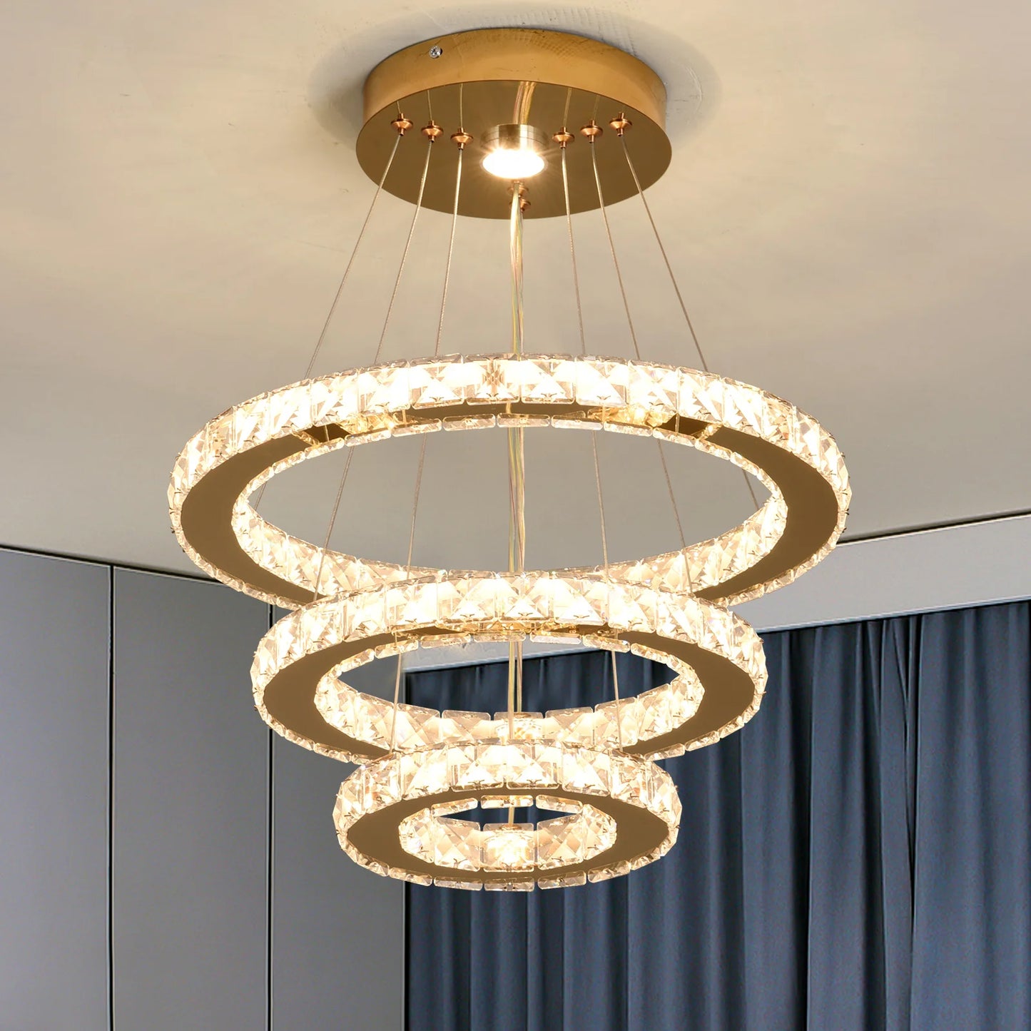 VETRULUS French Crystal Chandelier For Living Room LED Ceiling Light