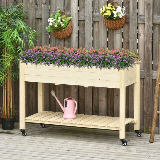 Outsunny Rolling Raised Garden Bed With Fabric Planter Bag