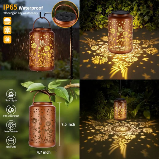 Waterproof Solar Hummingbird Lanterns for Outdoor Garden and Patio Decor
