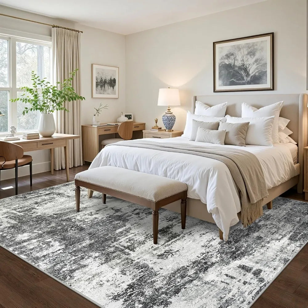Abstract Kilim Area Rug Washable Stain Resistant Anti Slip Backing