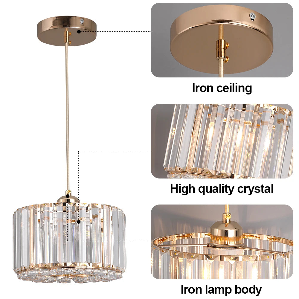 GreeLustr Modern Pendant Light Crystal Chandelier For Home Decor