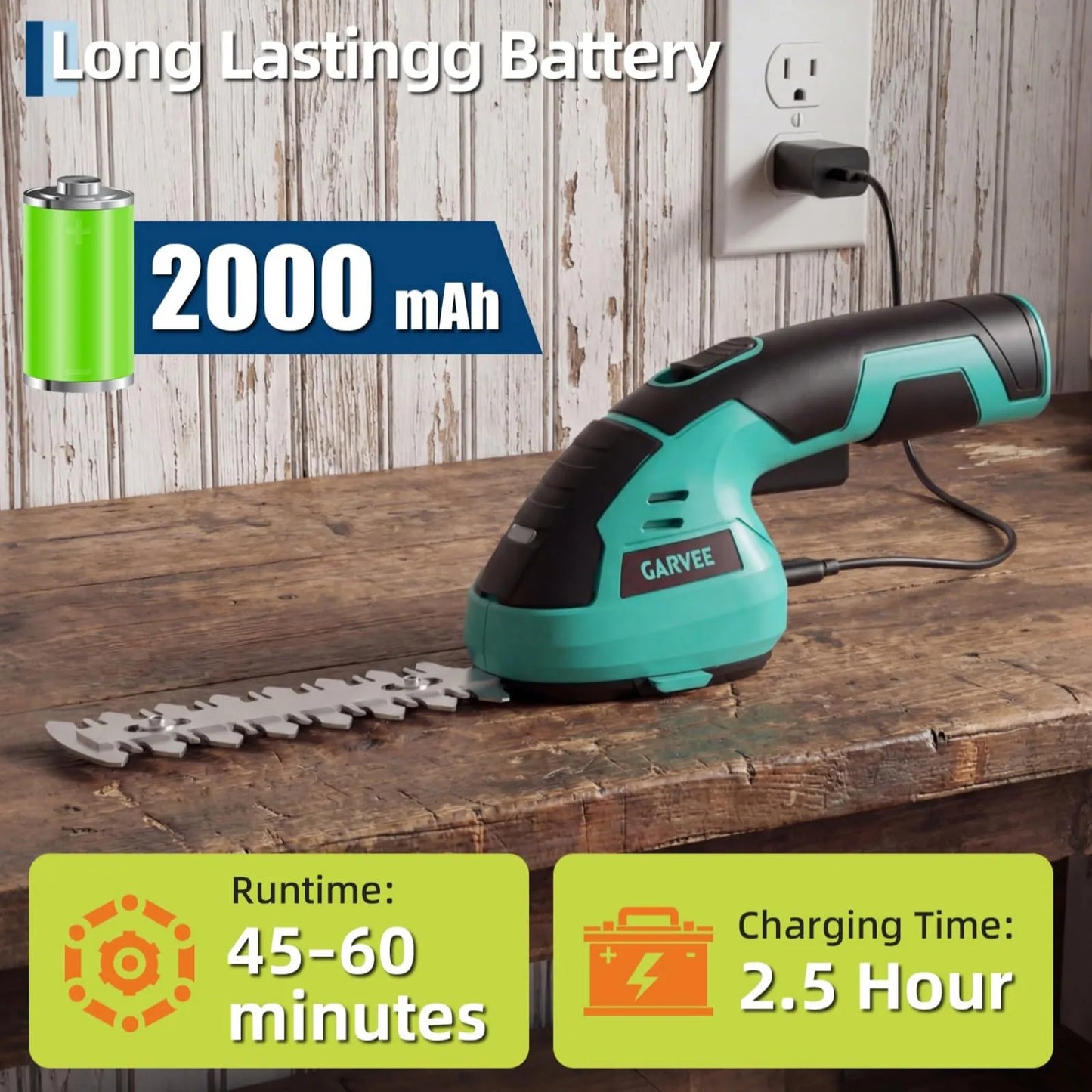 TWISTER.CK Versatile Wireless 2-in-1 Grass Shear And Shrub Trimmer