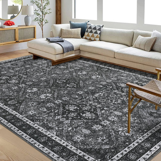 Machine Washable Moroccan Trellis Rug With Non Slip Protection
