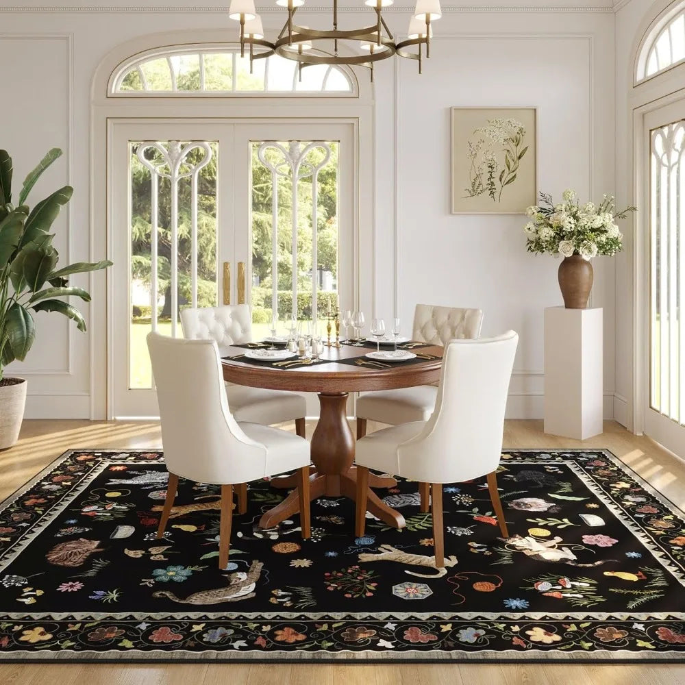 Rugcomf Machine Washable Boho Non Slip Cotton Area Rug