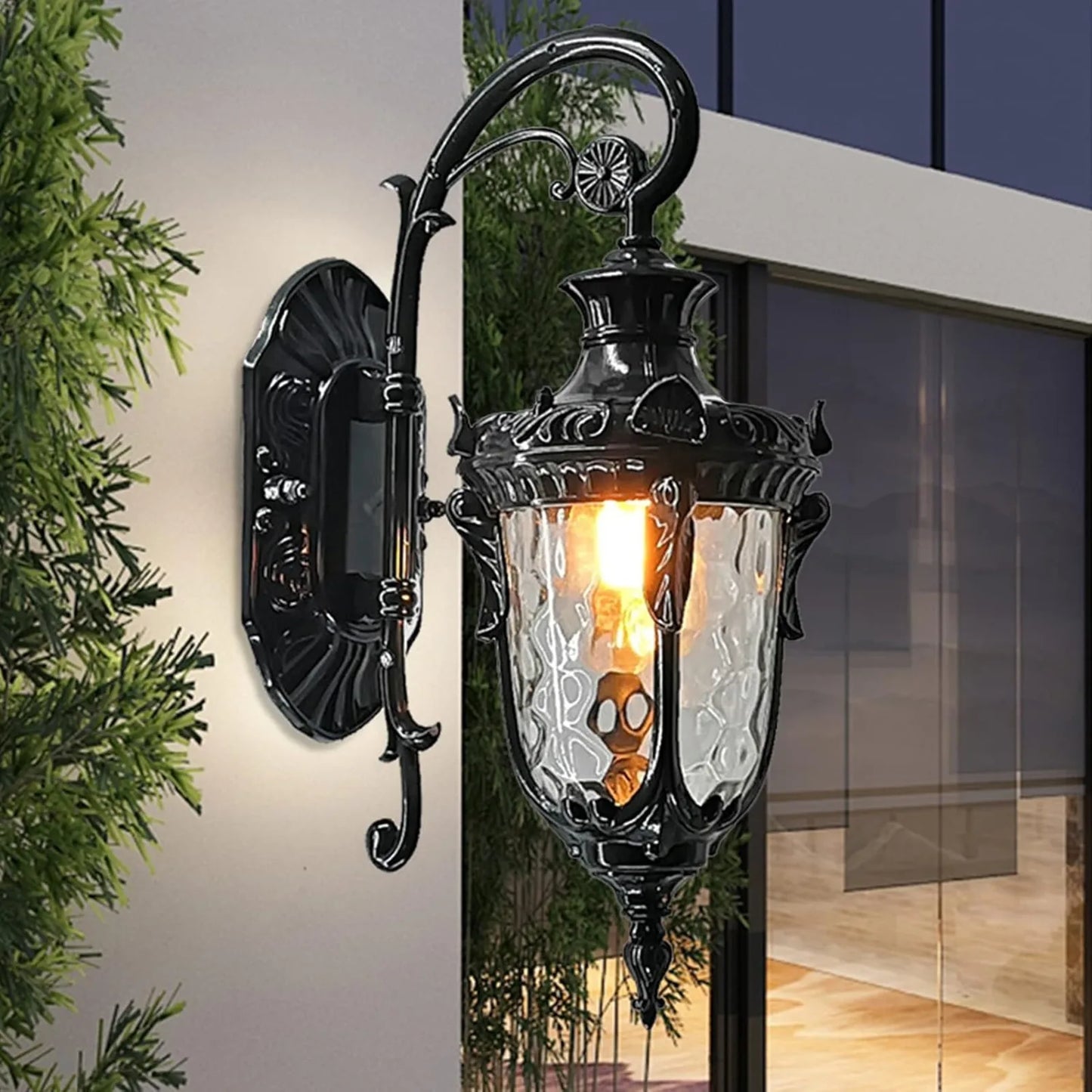 Bymaocar Waterproof Sconce Porch Lamp With Glass Shade