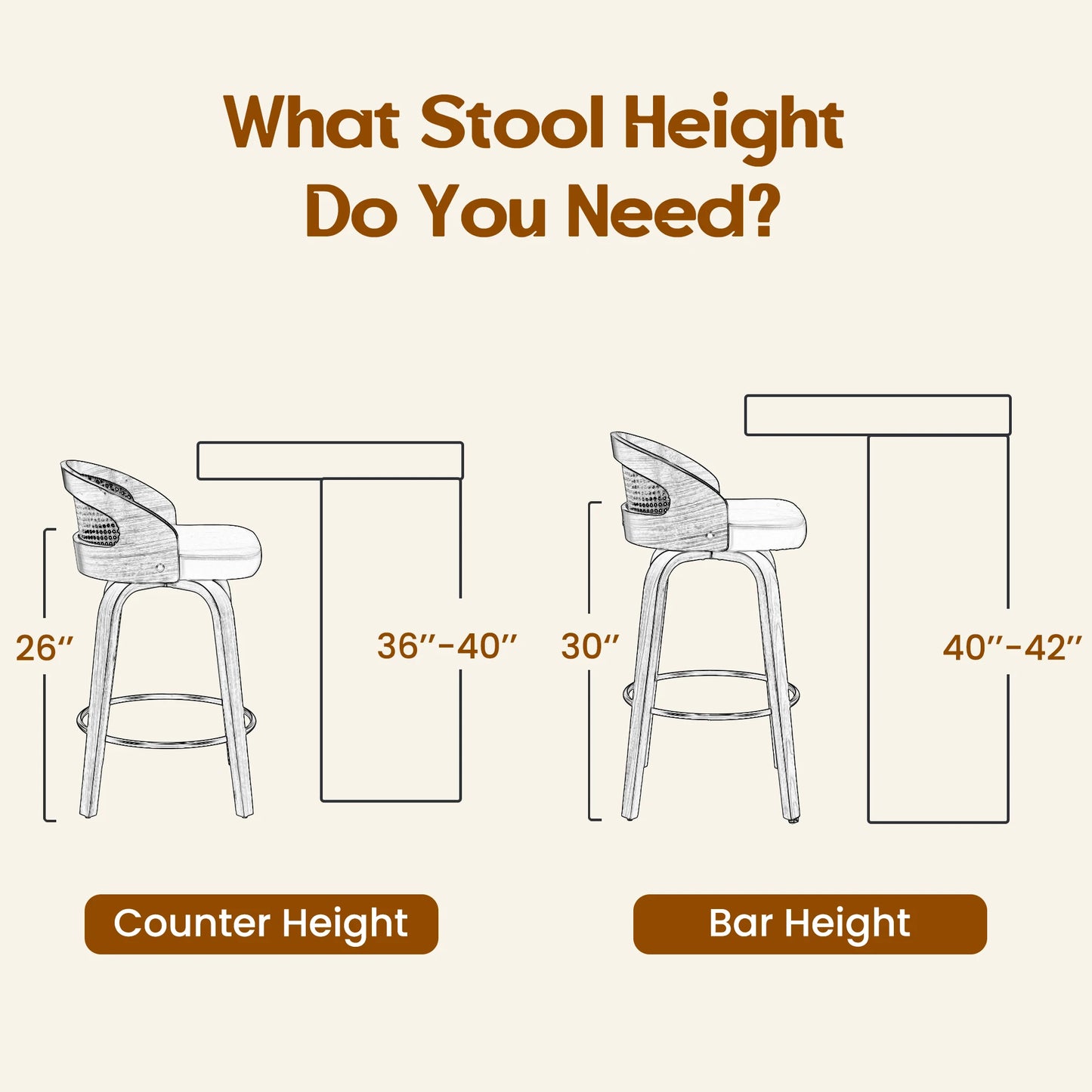 FARINI 2 Bar Stools With Rattan Back And PU Leather
