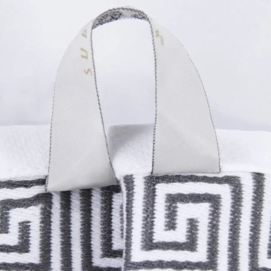 6 Piece Cotton Towel Set With Greek Pattern Absorbent Towels