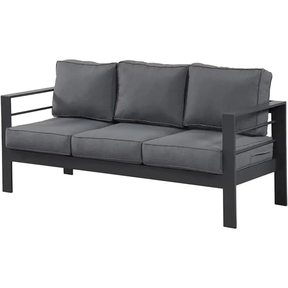 Outdoor Aluminum Patio Sofa Three Seat All Weather