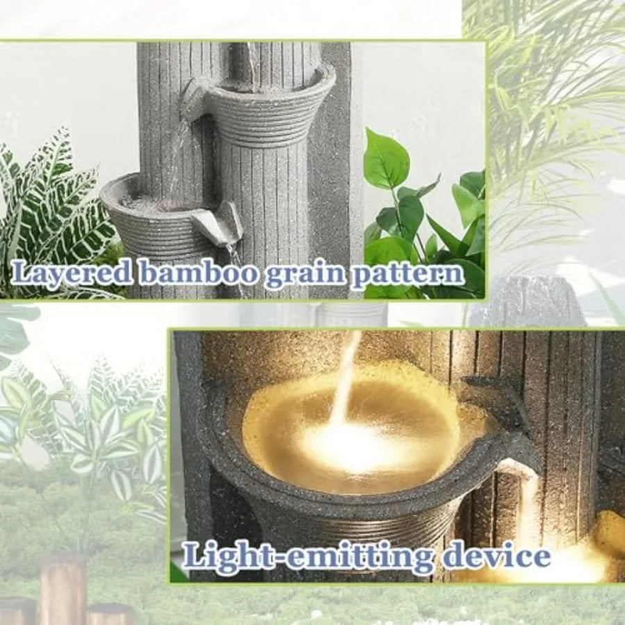 Five Tier Outdoor Indoor Water Fountain With LED Lights