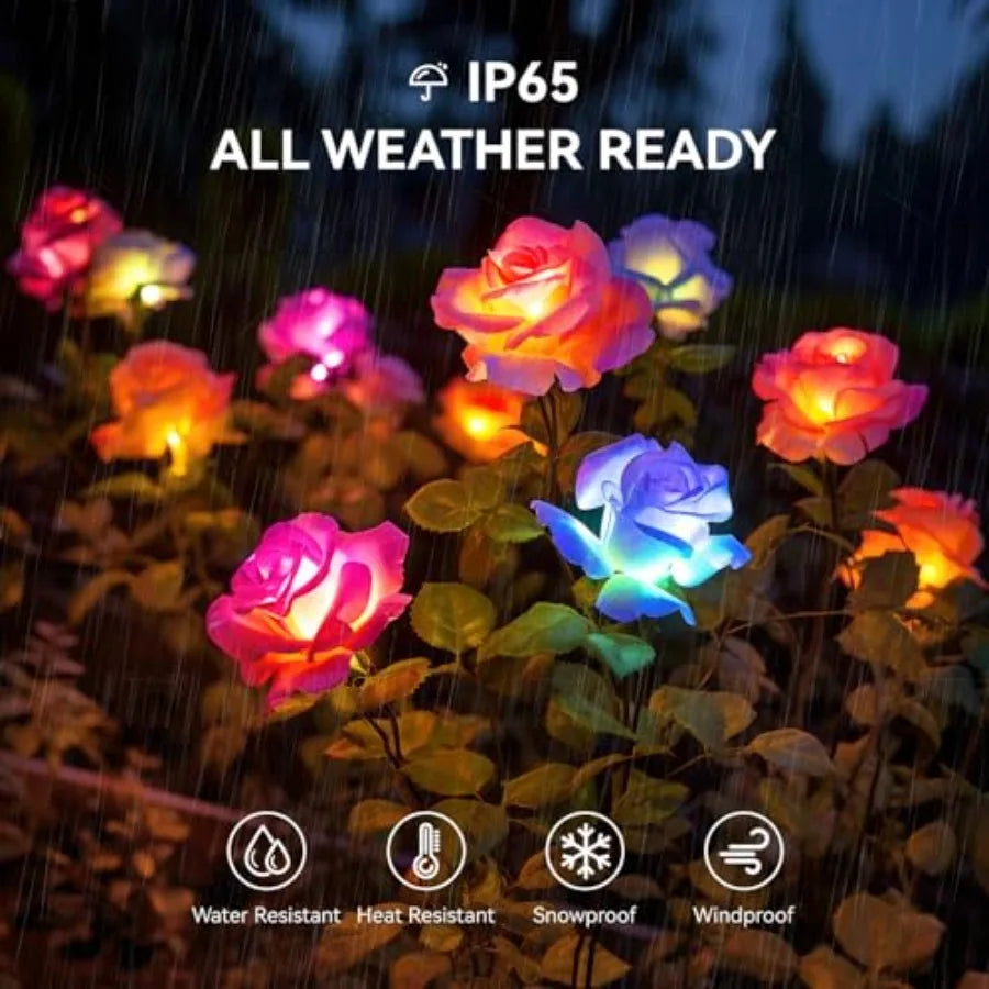Waterproof Solar Powered Flower Garden Lights for Outdoor Decor