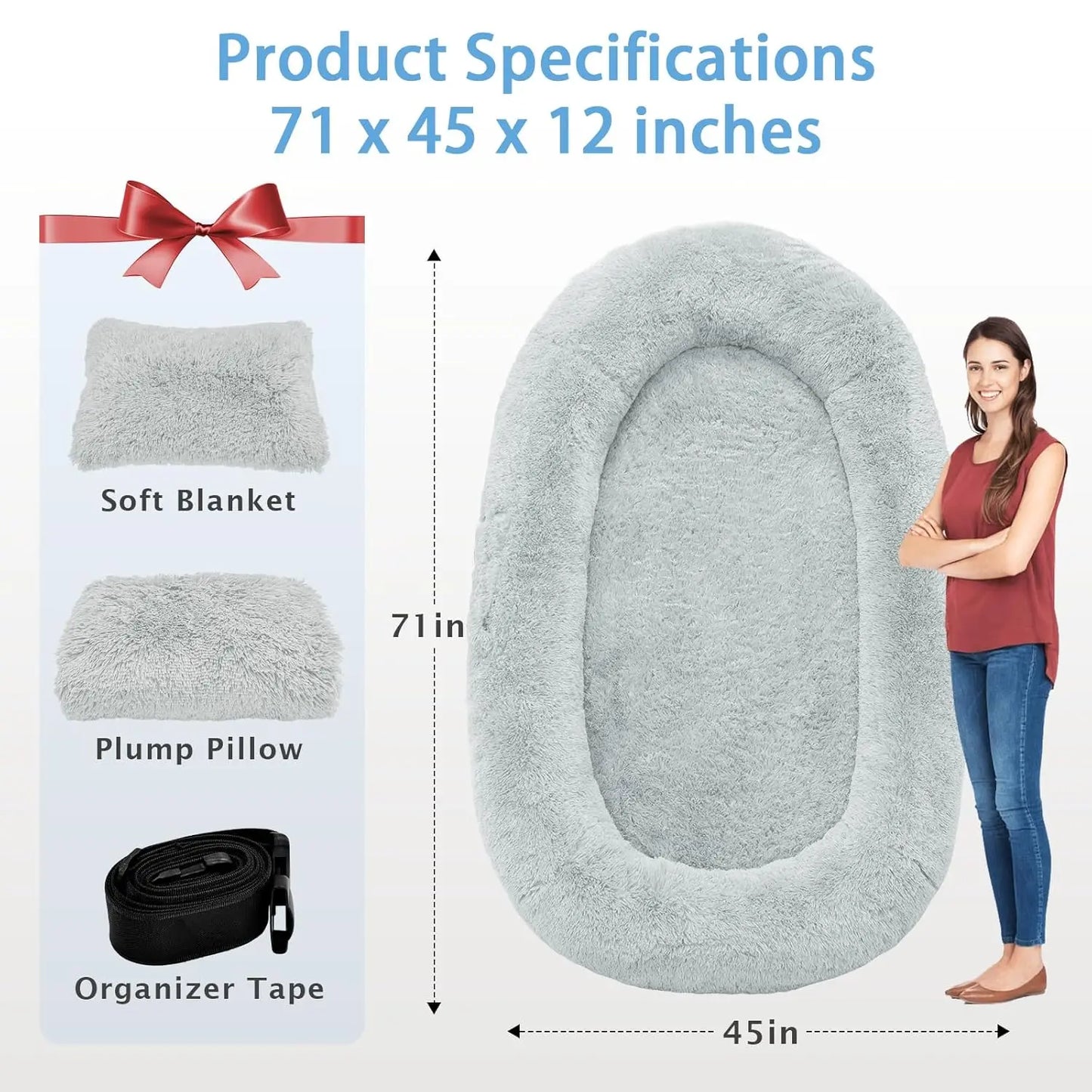 People And Dog Bed Memory Foam For Pets Premium Cozy