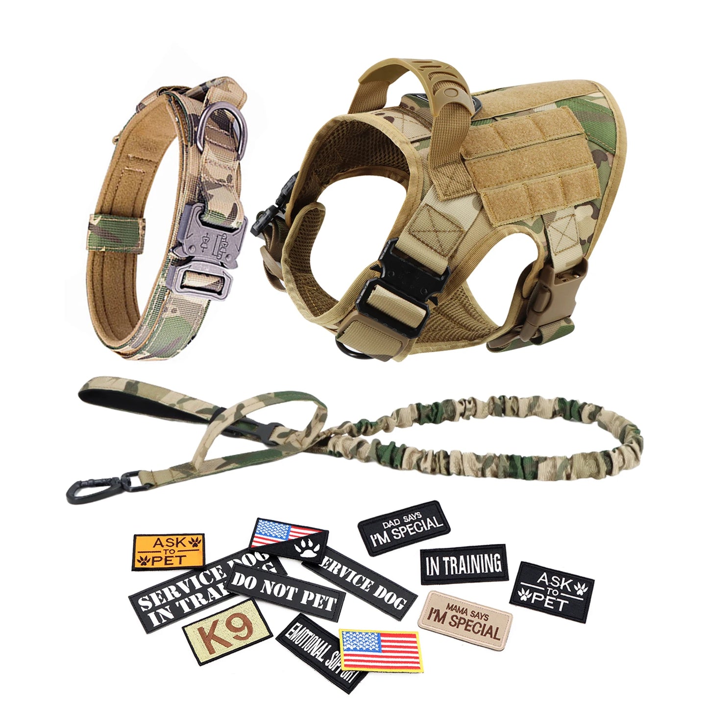 PETRAVELCN Tactical Dog Harness Vest Patches Set For Dogs