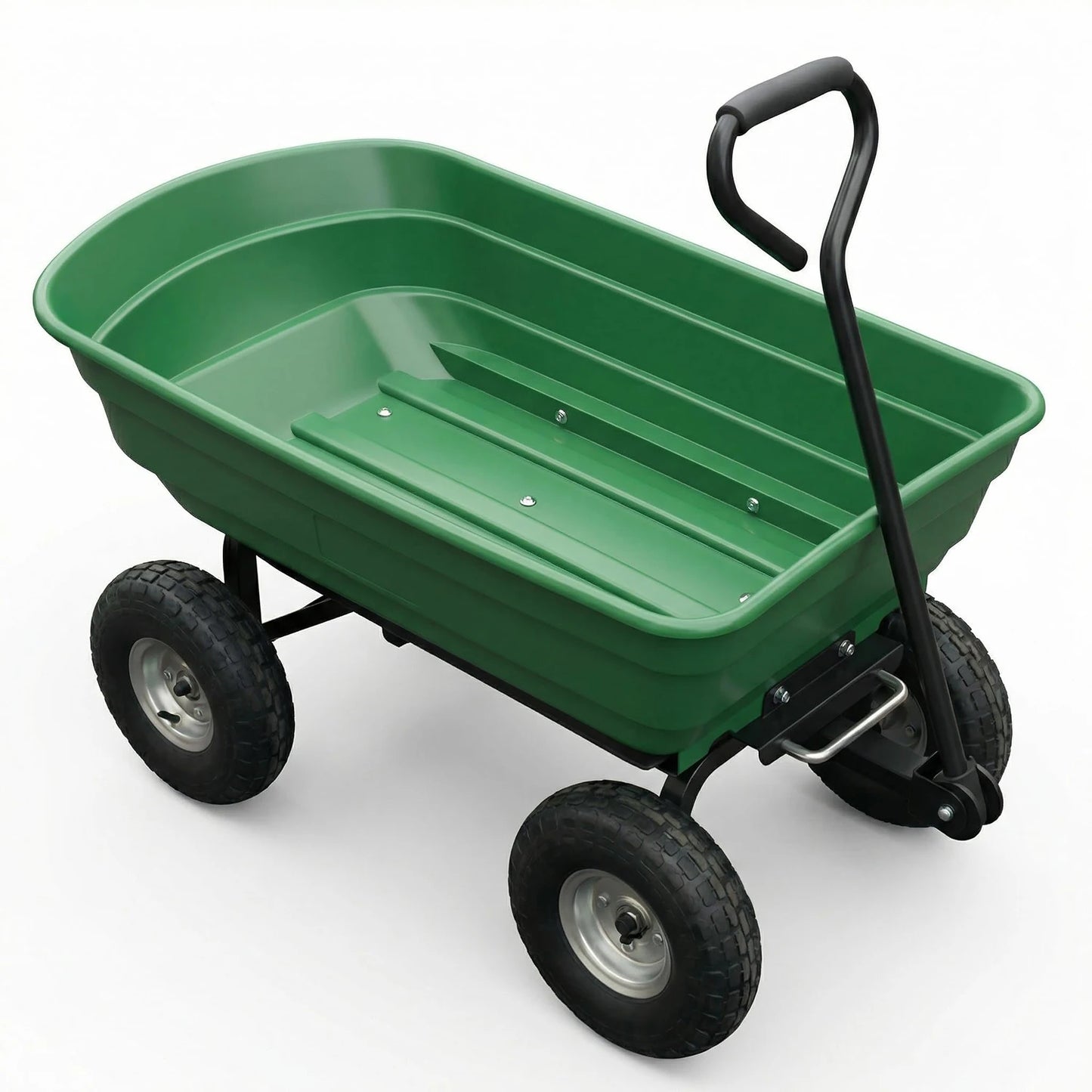 HiMISS 600 Lb Heavy Duty Four Wheel Garden Dump Cart