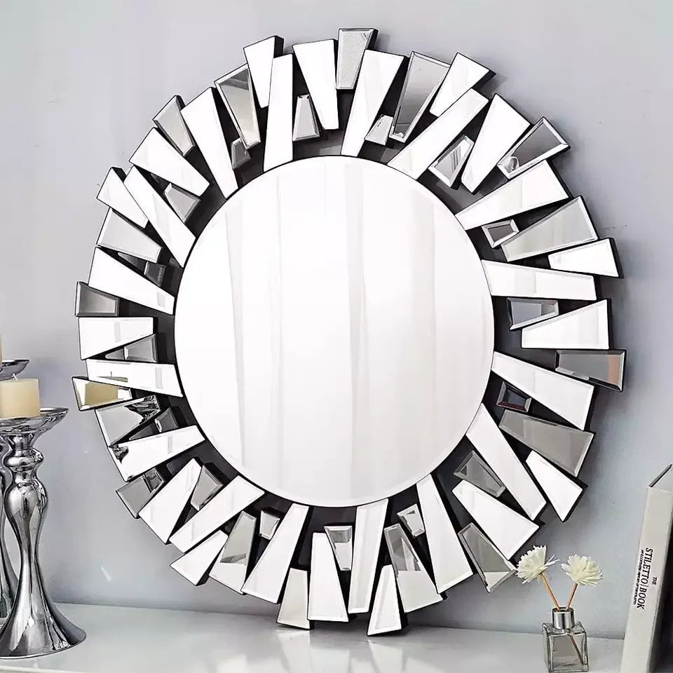 LUVODI Starburst Round Wall Mirror