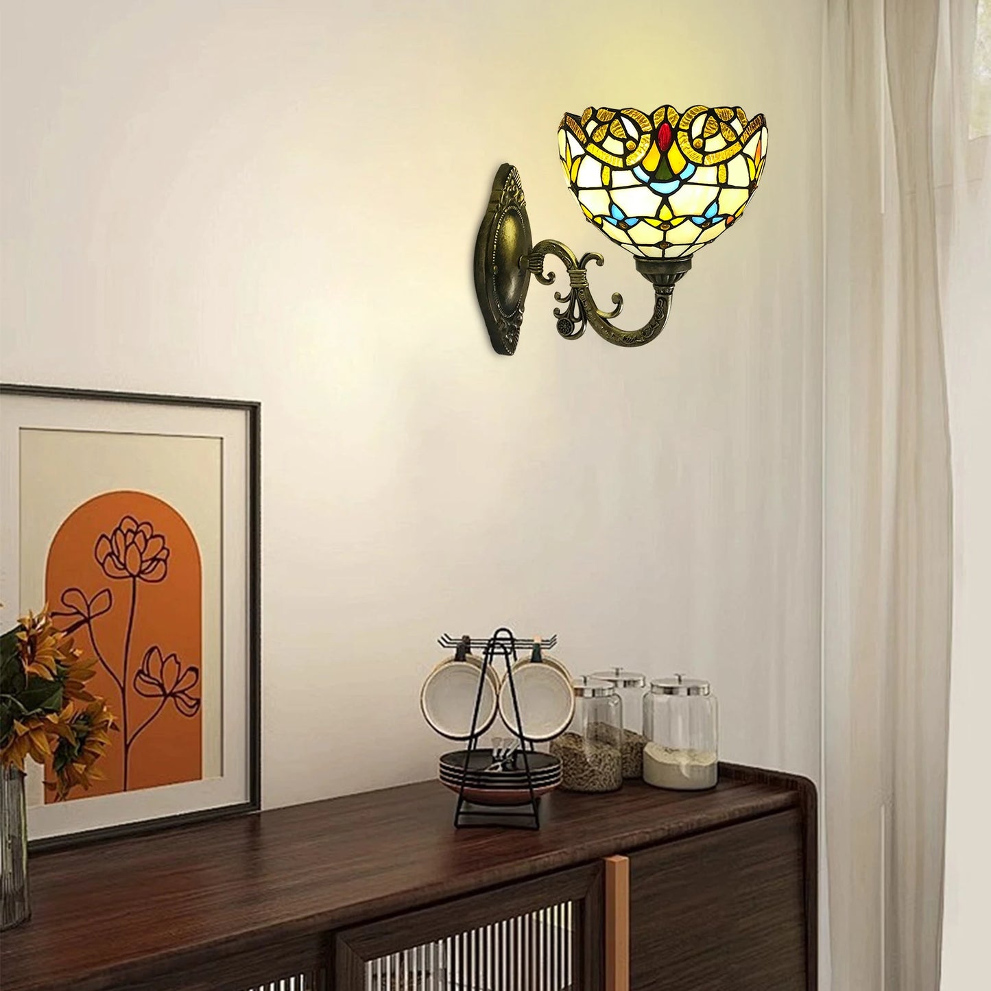 Tiffany Vintage Dome Wall Lamp Indoor Living Room Staircase